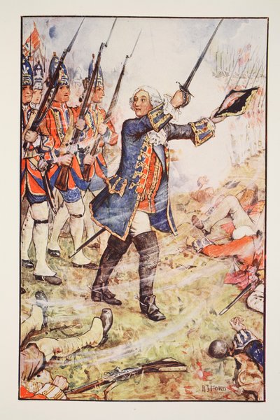 جورج الثاني في Dettingen ، 1743 ، رسم توضيحي من "تاريخ إنجلترا" بواسطة CRL Fletcher و Rudyard Kipling ، 1911 بواسطة هنري العدل فورد
