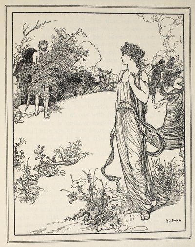 كيف قابل أوليسيس نوسيكا ، من "حكايات البحار اليونانية" بقلم أندرو لانغ ، 1926 (حبر على ورق) بواسطة هنري العدل فورد