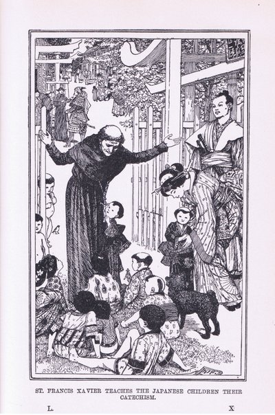 يعلم القديس فرنسيس كزافييه الأطفال اليابانيين تعليمهم الديني ، 1912 بواسطة هنري العدل فورد