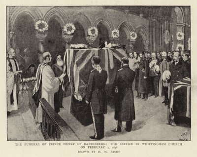 جنازة الأمير هنري من باتنبرج ، الخدمة في كنيسة Whippingham في 4 فبراير 1896 بواسطة هنري ماريوت باجيت