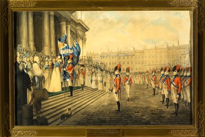 تمبل بار وجمعية القديس بولس يستقبلان ألوانهما أمام القديس بولس في 7 ديسمبر. 1798؟ بواسطة هنري ماثيوز