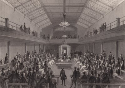 The Speaker reprimanding a person at the bar in the House of Commons, Westminster, London (engraving) بواسطة هنري ملفيل
