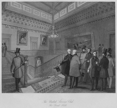 نادي الخدمة المتحدة. القاعة الكبرى ، c1841 بواسطة هنري ملفيل
