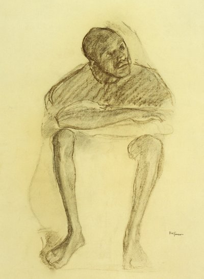 رجل يجلس على كرسي بواسطة هنري اوساوا تانر