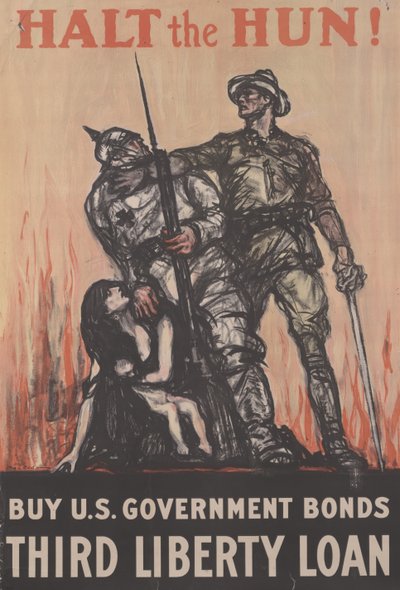 وقف الهون! شراء سندات الحكومة الأمريكية ، قرض الحرية الثالث ، حوالي 1918 (لون ليثو) بواسطة هنري باتريك رالي