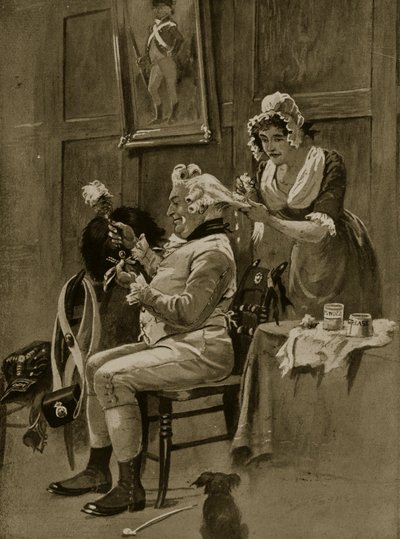 التحضير للعرض ، 1799 ، رسم توضيحي من `` قصة الأمة البريطانية هتشنسون &39;&39; ، 1923 بواسطة هنري باين