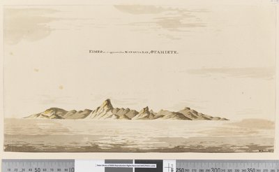 الصفحة 25aa Eimeo كما تظهر من خليج Matavai ، Otahiete ، 1768-75 (قلم وحبر وغسل) بواسطة هنري روبرتس