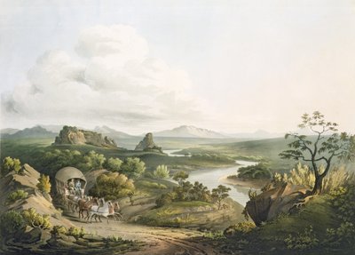 منظر بالقرب من ممر رودي الرملي في رأس الرجاء الصالح ، نقش جيه.بلوك (fl.1791-1831) 1809 (أكواتينت) بواسطة هنري سالت