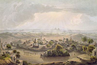 الأهرامات في القاهرة ، نقشها دانيال هافيل (1785-1826) 1809 بواسطة هنري سالت