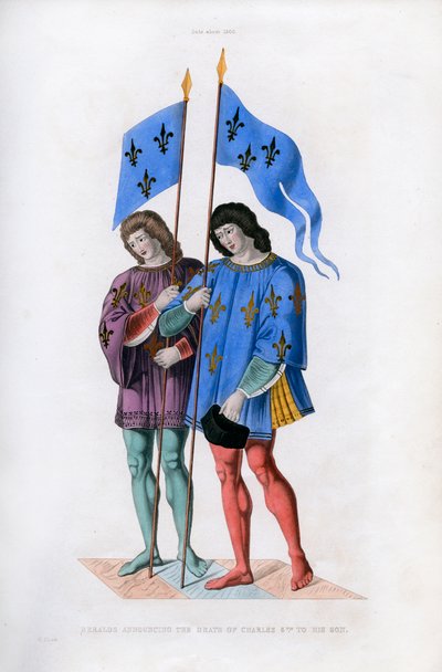 يعلن هيرالد عن وفاة تشارلز السادس لابنه ، c1500 ، 1843. بواسطة هنري شو