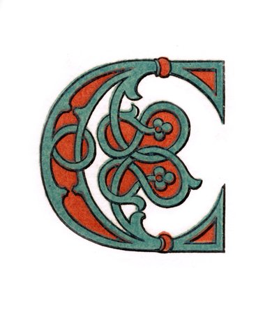 الحرف الأولي C ، 1474 ، 1843. بواسطة هنري شو