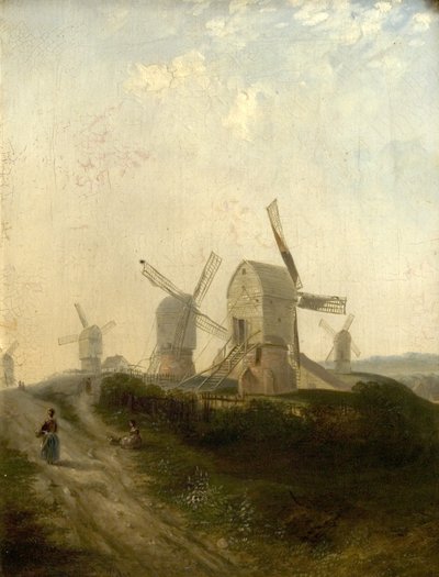 طواحين الهواء في غابة نوتنغهام ، 1847 بواسطة هنري سميث