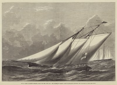 سرب اليخوت الملكي Regatta ، سباق لكأس المدينة ، يخت أمير ويلز يخت هيلديجارد يحيط بزورق العلم في Lepe Buoy بواسطة Henry Spernon Tozer