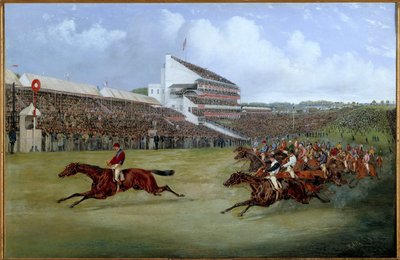 سباق الخيل: "" وصل المصارع في عام 1865 "لوحة رسمها هنري ألكين (1774-1850) 1865 باريس. تشجيع المجتمع بواسطة هنري الأب ألكين