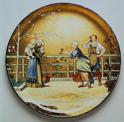 Infancy ، رسم توضيحي لـ "The Seven Ages of Man" لشكسبير ، لوحة شاحن من صنع Minton's Art Pottery Studio بواسطة هنري ستايسي ماركس