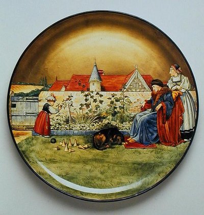 "Sans Everything" ، رسم توضيحي لـ "The Seven Ages of Man" لشكسبير ، لوحة شاحن من صنع Minton's Art Pottery Studio بواسطة هنري ستايسي ماركس