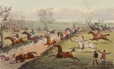 A Steeple-Chase ، The Sunken Road (لون ليثو) بواسطة هنري توماس (بعد) ألكين