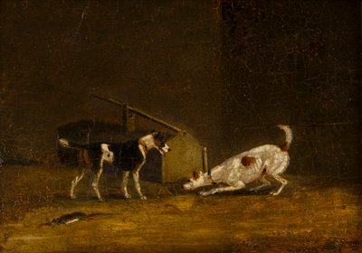 اثنين من خشخشة الكلاب ، 1805-51 (زيت على اللوح) بواسطة هنري توماس (من أتباع) ألكين