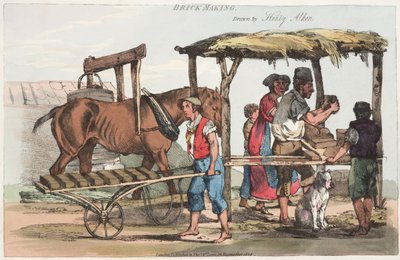 صنع الطوب ، نشره توماس ماكلين من هايماركت ، 1824 (النقش الملون) بواسطة هنري توماس الكين