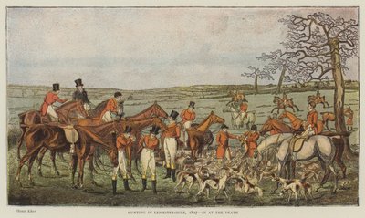 الصيد في ليسترشاير ، 1827 ، في الموت (chromolitho) بواسطة هنري توماس الكين