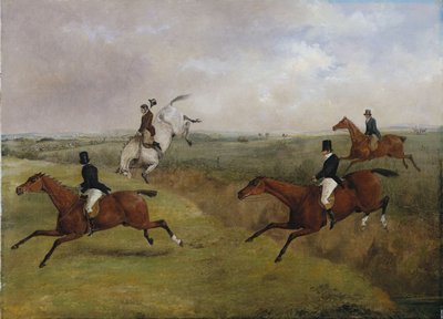 The Grand Leicestershire Steeplechase ، 12 مارس 1829: ديك كريستيان في الخريف الماضي - يُطلق عليه "رأس" بواسطة هنري توماس الكين
