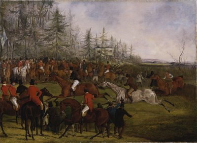 The Grand Leicestershire Steeplechase ، 12 مارس 1829: The Winning Post و Billesdon Coplow بواسطة هنري توماس الكين