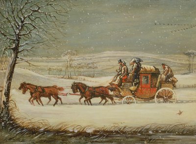 The Royal Mail in Winter (oil on panel) بواسطة هنري توماس الكين