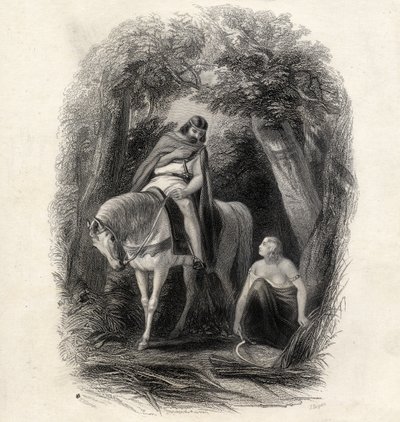 الملك Cormac (ت 1138) و Fair Eithne ، نقشهما J.Rogers ، من "تاريخ أيرلندا" بواسطة T.Wright ، 1855 بواسطة هنري وارن