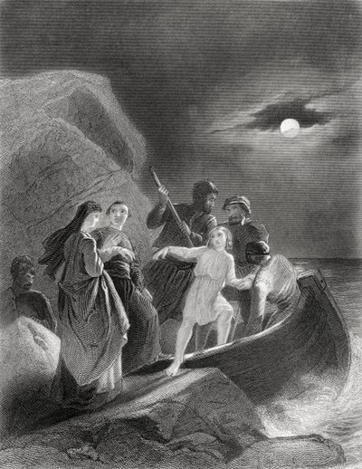 الهروب من أيرلندا جيرالد فيتزجيرالد في 1539 ، من "تاريخ أيرلندا" بقلم توماس رايت ، نُشر في عام 1854 بواسطة هنري وارن
