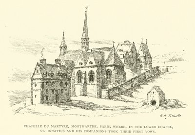Chapelle du Martyre ، مونمارتر ، باريس ، حيث ، في الكنيسة السفلى ، أخذ القديس إغناتيوس ورفاقه عهودهم الأولى (نقش) بواسطة هنري وليام بروير