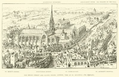 Old Broad Street و Austin Friars ، لندن ، زمن القديس إغناطيوس (نقش) بواسطة هنري وليام بروير