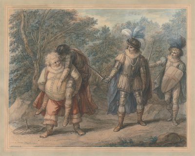 Falstaff يحمل Dead Hotspur بواسطة هنري ويليام بنبري