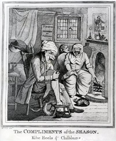 تكاملات الموسم ، Kibe Heels und Chillblains ، c.1785 بواسطة هنري ويليام بنبري