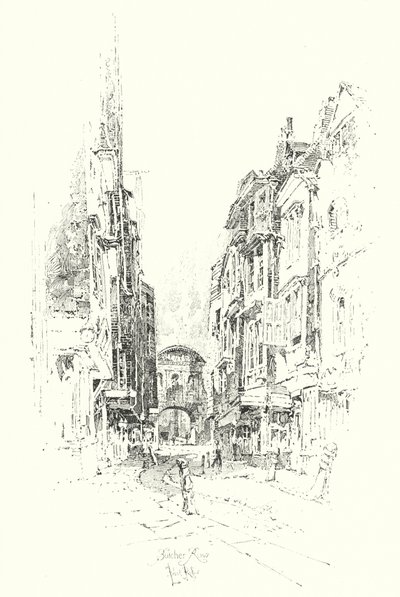 Butcher Row, London (litho) بواسطة هربرت (بعد) رايلتون