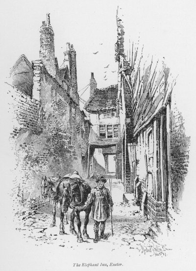 التدريب: The Elephant Inn، Exeter (litho) بواسطة هربرت (بعد) رايلتون