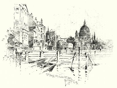 St Pauls Cathedral, London, from Maiden Lane Stairs (litho) بواسطة هربرت (بعد) رايلتون