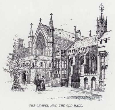 The Chapel and the Old Hall (engraving) بواسطة هربرت (بعد) رايلتون