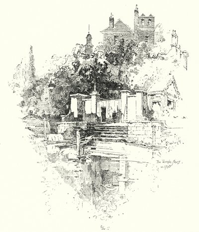 The Temple Stairs ، لندن ، عام 1790 (ليثو) بواسطة هربرت (بعد) رايلتون
