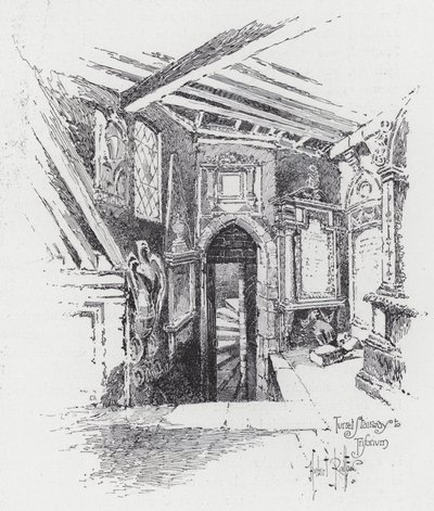 Turret Stairway to Triforium (engraving) بواسطة هربرت (بعد) رايلتون