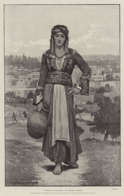 امرأة من الناصرة ، من معرض الأرض المقدسة ، من القدس إلى دمشق ، في معارض داودزويل ، شارع بوند الجديد بواسطة هربرت جوستاف شمالتس