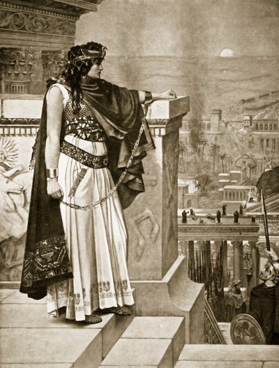 نظرة زنوبيا الأخيرة على تدمر ، التوضيح من `` تاريخ الأمم في هتشنسون &39;&39; ، 1915 بواسطة هربرت جوستاف شمالتس
