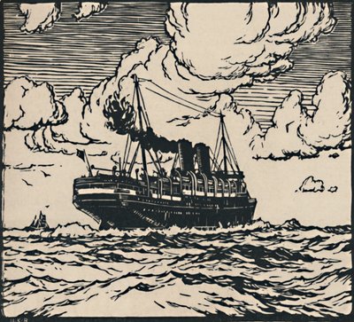 سفينة بخارية في البحر ، 1919 بواسطة هربرت كير روك