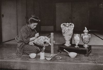 A Pottery Painter (b/w photo) بواسطة هربرت بونتينج