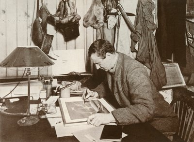 دكتور ويلسون يعمل على الرسم الذي تم إعطاؤه في ص 258 ، 1911 ، 1913 بواسطة هربرت بونتينج