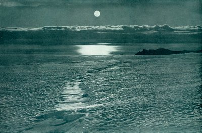 نهر بارن الجليدي: صدع مع جسر ثلجي رفيع ، c19101913 ، 1913. بواسطة هربرت بونتينج