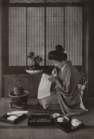 Writing a Letter (b/w photo) بواسطة هربرت بونتينج