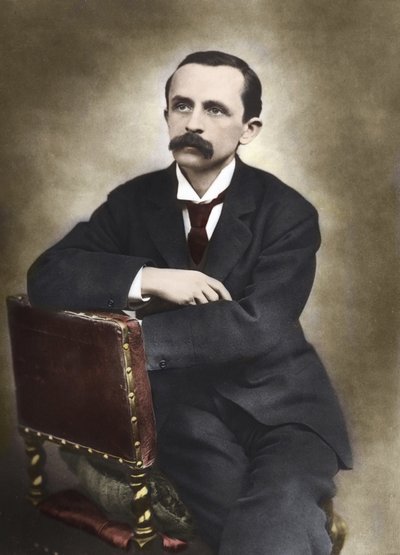 صورة لجيه إم باري صورها بارود عام 1893 - جيمس ماثيو باري (1860-1937) ، كاتب اسكتلندي ، مبتكر بيتر بان - صورة ملونة. بواسطة هربرت روز بارود