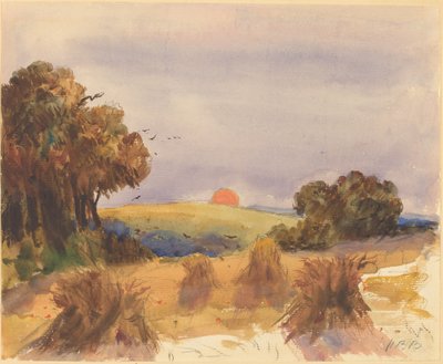 A Cornfield at Sunset بواسطة هرقل برابزون برابزون