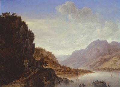 المناظر الطبيعية للنهر الجبلي بواسطة هيرمان الأصغر Saftleven