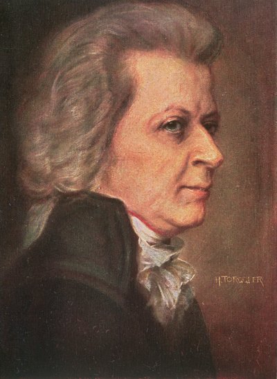 حانة Wolfgang Amadeus Mozart (1756-91). 1904 (لون ليثو) بواسطة هيرمان تورجلر